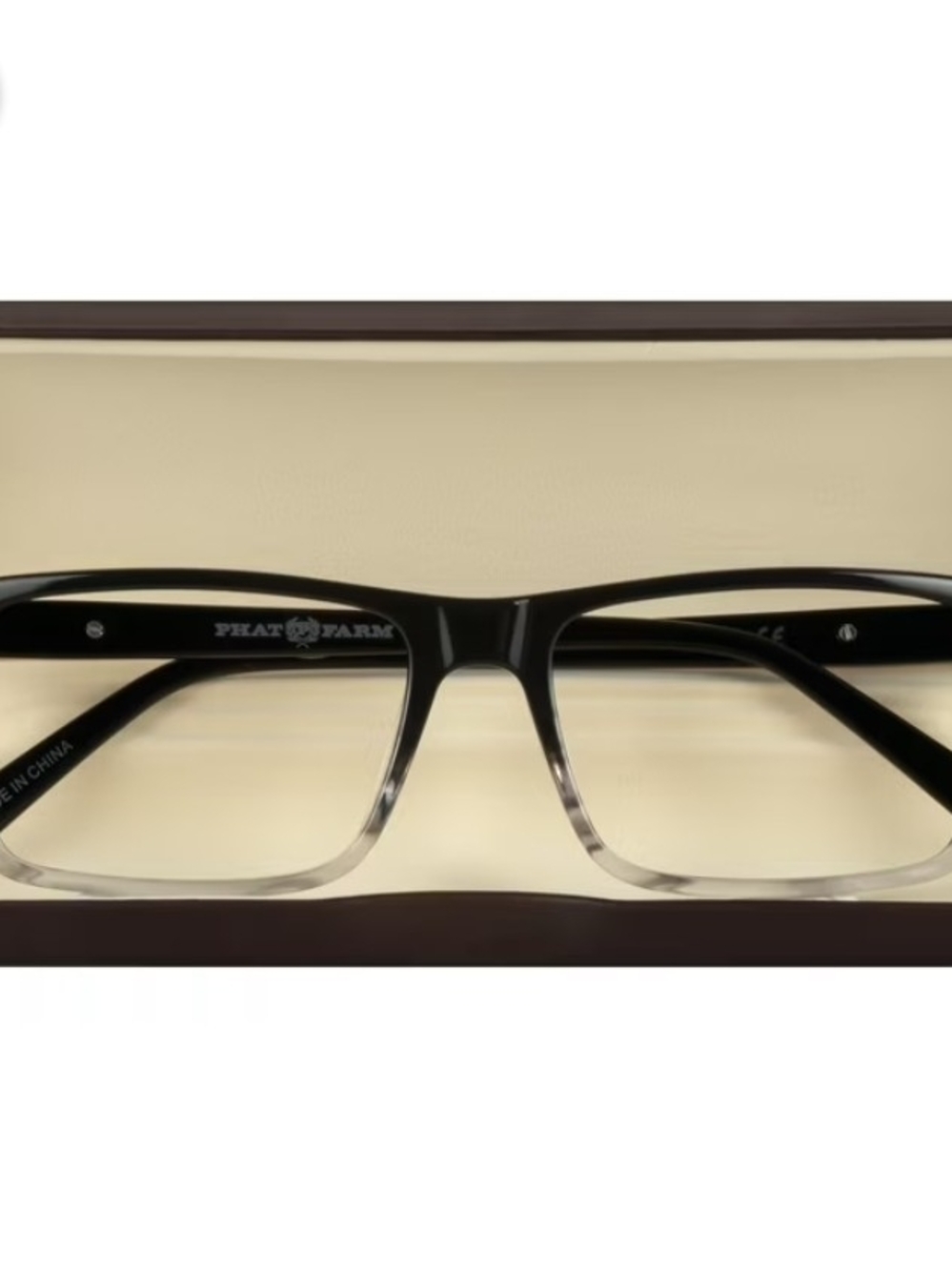 Phat Farm Black to Clear Gradient Men's Eyeglass Frames